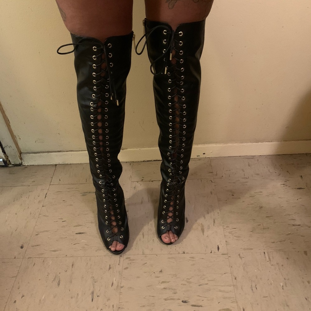 Over the knee lace up High Heel Boots